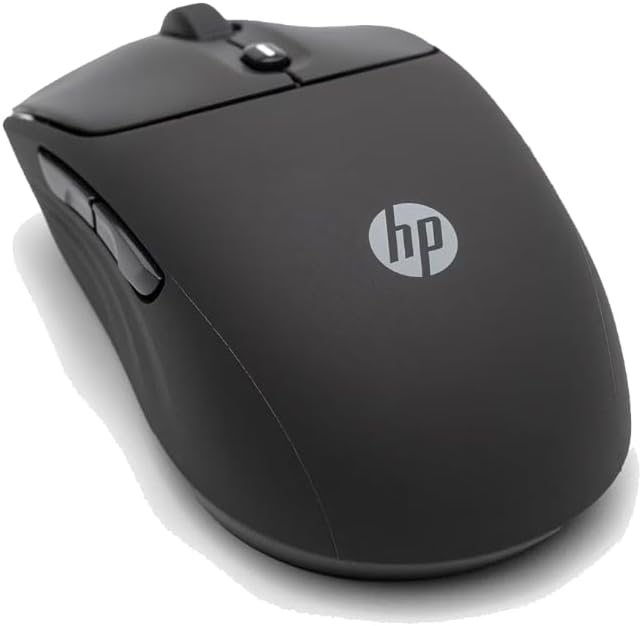 HP 400 Quiet Wireless Mouse, Dual Bluetooth & 2.4GHz, Soft Silicone, Quiet Clicks, Microsoft Wheel, 24-Month Battery, 6000 DPI, Ambidextrous, Eco-Friendly Design, Multi-OS, Black
