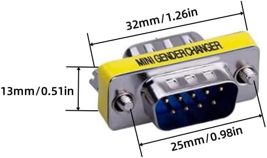 2 Pack Rs232 Serial Cable 9 Pin DB9 Male to Male Gender Changer Coupler Adapter Connector