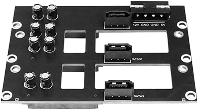 JMT NAS Chassis Adapter SATA 2.5/3.5 inch Hard Drive Backplane 6G High Speed Storage Server Backplane with SATA7P Interface (NAS-S 3Bay)