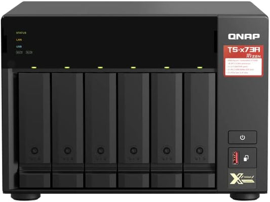 QNAP TS-673A-8G 6 Bay High-Performance NAS with 2 x 2.5GbE Ports and Two PCIe Gen3 Slots