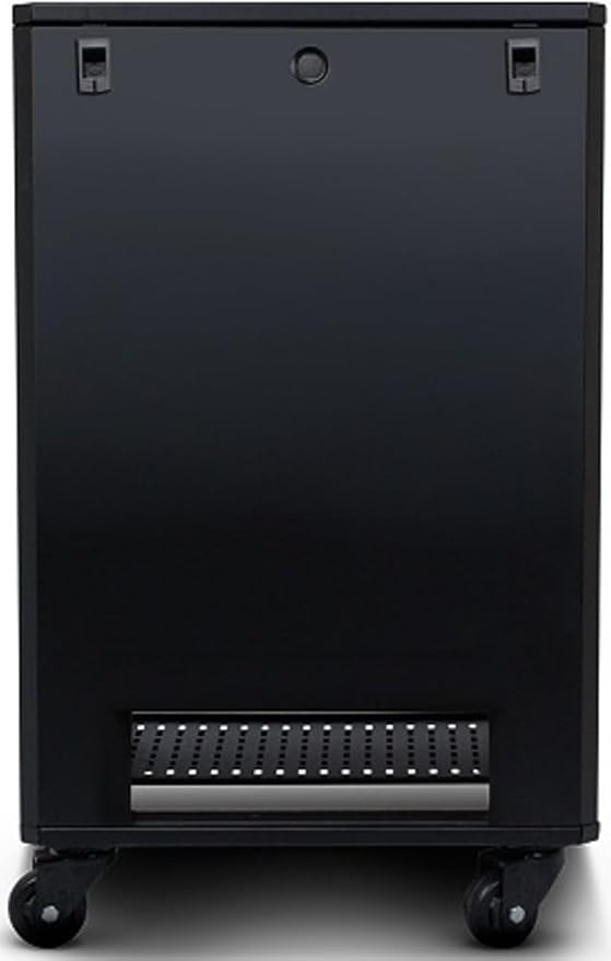 Strong SR-FS-SYSTEM-DC-15U FS-Series 15U Rack System with DC Fans, Steel with 24" Deep Black Powder Coat/Tinted & Tempered Glass Door, 750 lbs Maximum Load Weight, Low-Profile Casters