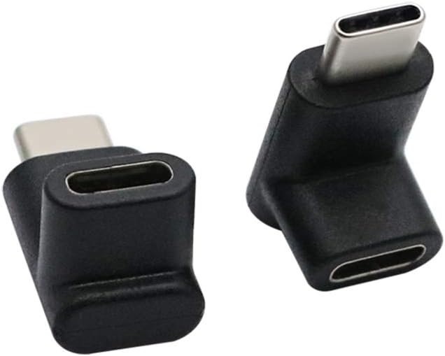 90 Degree Right Angle Type-C Male to Type-C Female Adapter 100W 40G,up and Down 90 Degree Type-c Plug to Jack Expansion Adapter is Suitable for Notebook Computers, Tablet Computers and Mobile Phones