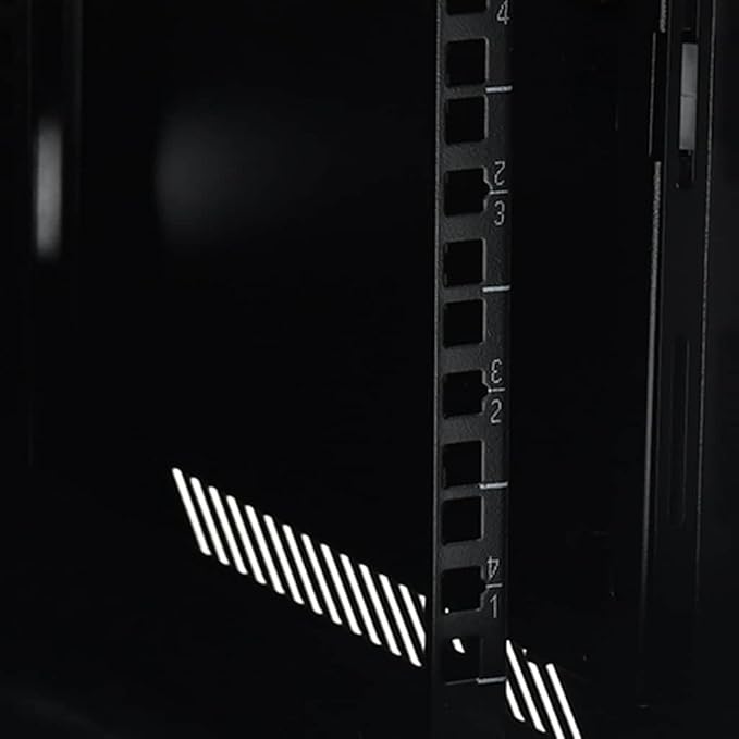 6U Wall Mount Network Cabinet 19 inch Server Rack Enclosure, Lockable Toughened Glass Door, Ventilated Data Cabinet for Router, Modem, Switch, Black, 23.6x17.7x13.8 Inches