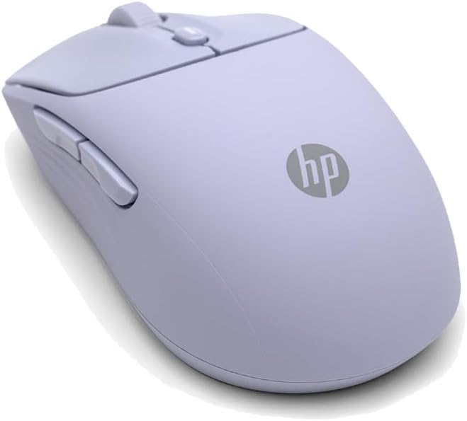 HP 400 Quiet Wireless Mouse, Dual Bluetooth & 2.4GHz, Soft Silicone, Quiet Clicks, Microsoft Wheel, 24-Month Battery, 6000 DPI, Ambidextrous, Eco-Friendly Design, Multi-OS, Purple