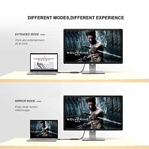 QGeeM USB C to HDMI Adapter 4K Cable, USB Type-C to HDMI Adapter [Thunderbolt 3/4] HDMI for Laptop MacBook Pro/Air, iPhone 15 16 17 Pro max, Dell XPS, Pixelbook, iMac,Thinkpad,Surface,IPad Pro.