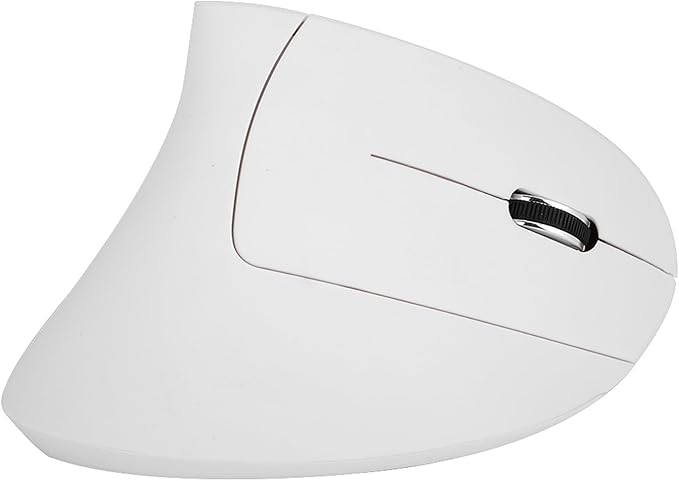 Goshyda 2.4GHz Ergonomic Vertical Computer Mouse, High Control, and Feeling, Long Time Use with 800 1200 1600 DPI, 10m Distance (White)