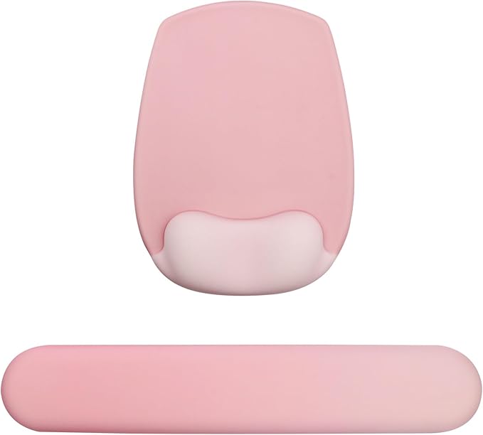 Wrist Rest for Keyboard and Mouse, Ergonomic Gel Computer Keyboard Wrist Rest with Memory Foam, Keyboard Wrist Support Pad for Long Hours of Work, Gaming, Studying-Relieve Wrist Pain (GD-Pink)