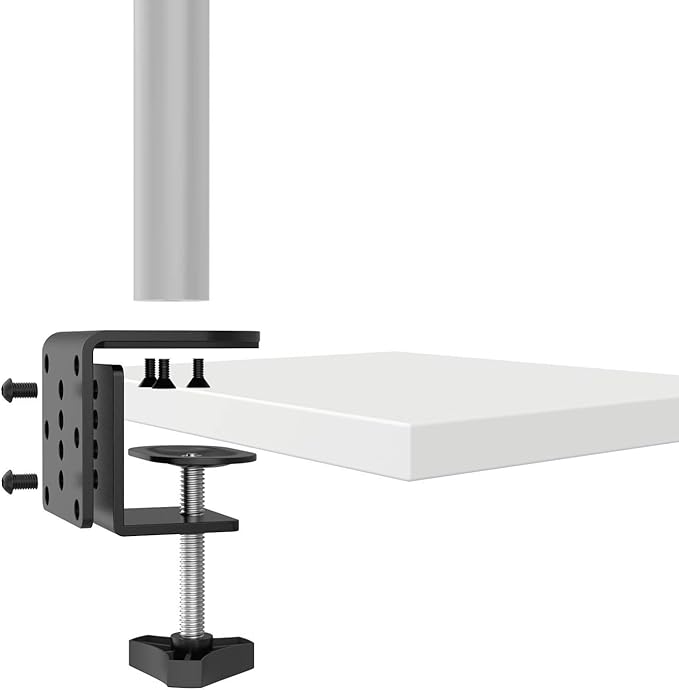 WALI C Clamp Base Stand Mounting Accessory, Desk c-clamp for WALI Monitor Mount Workstation System (C-CLAMP), Black