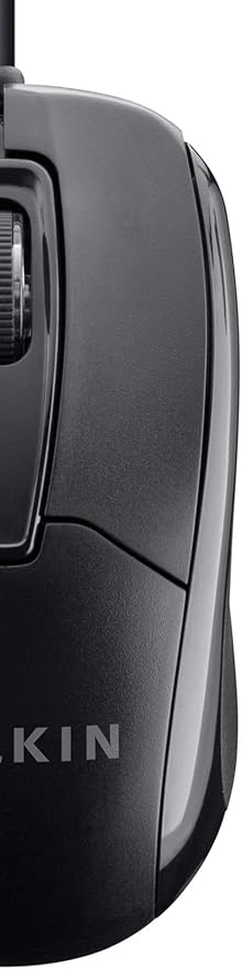 Belkin 3-Button Wired USB Optical Mouse with 5-Foot Cord, Compatible with PCs, Macs, Desktops and Laptops