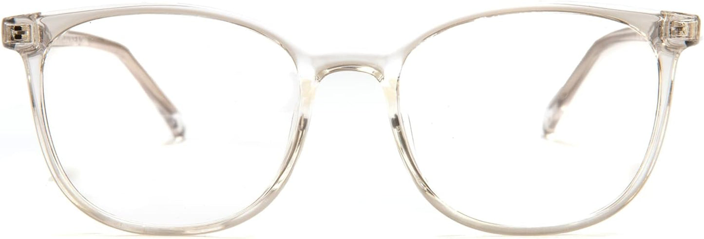 FONHCOO Blue Light Blocking Glasses Fashion Round TR90 Frame Transparent Eyewear Anti UV Computer Glasses for Women Men