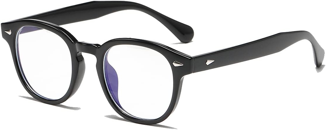 NIDOVIX Retro Round Blue Light Blocking Glasses for Men Women, Vintage Frame Non-prescription Computer Reading Eyeglasses