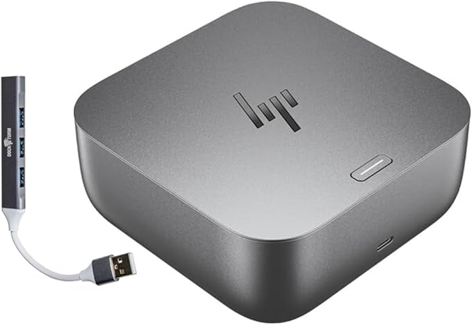 HP 180W G6 Thunderbolt 4 Ultra Dock Port Replicator Bundle w/DKZ Hub (Universal Thunderbolt/USB-C Docking Station, Single Cable for Charging, Data Transfers to Any Brand Laptop) 9X481UT#ABA