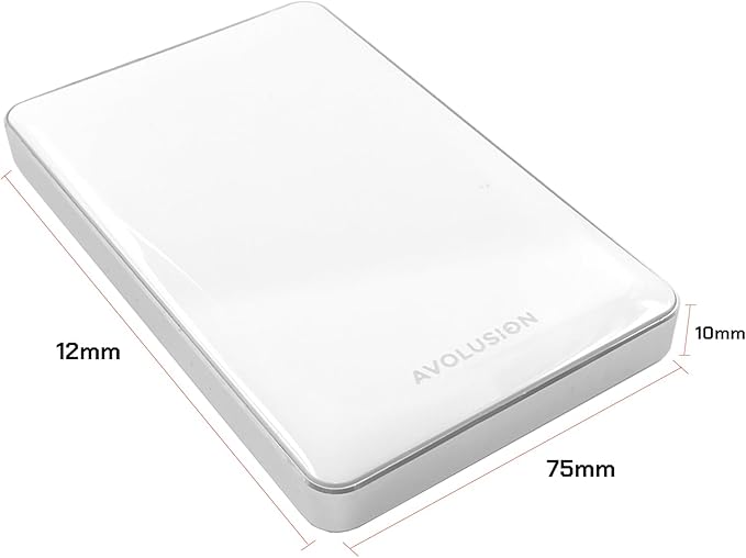 Avolusion T1 Series 1TB USB 3.0 Portable External Hard Drive for PC, Mac, PlayStation & Xbox (White) - 2 Year Warranty