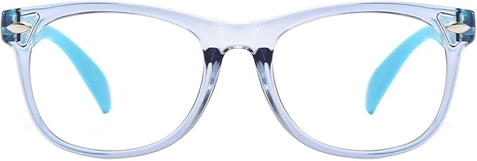 1 Pack kids Blue Light Blocking Glasses For Girls And Boys Computer Blue Light Blocking Glasses For Age 3-11 (Light blue)