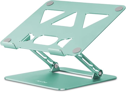 Aoviho Adjustable Laptop Stand for Desk,Portable Laptop Stand Holder and Riser,Foldable Aluminum Notebook Computer Stands for MacBook Air Pro HP Lenovo Dell Samsung, 10-15.6 inch (Fresh Green)