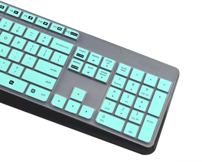 Silicone Keyboard Skin Cover Protector Compatible for Logitech MK235, Logitech K375S Wireless Keyboard, Logitech MK235 K375S Keyboard Accesseries (Mint)