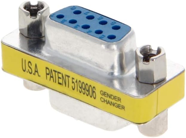Fielect DB9 VGA Gender Changer 9 Pin Female to Female 2-Row Mini Gender Changer Coupler Adapter Connector for Serial Applications Blue Pack of 1