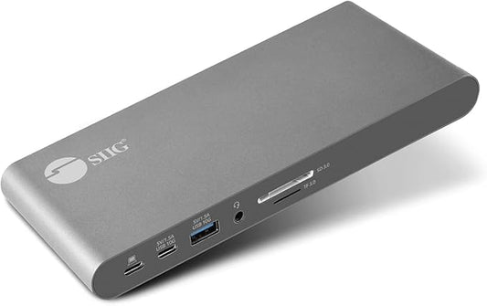 SIIG 4K USB-C MST Docking Station Dual 4K60Hz Display for Windows Laptops, Thunderbolt 3 Compatible, 60W PD, HDMI, Ethernet, SD/TF 3.0, USB 10G, Audio, Vertical/Horizontal Design (JU-DK0N11-S1)
