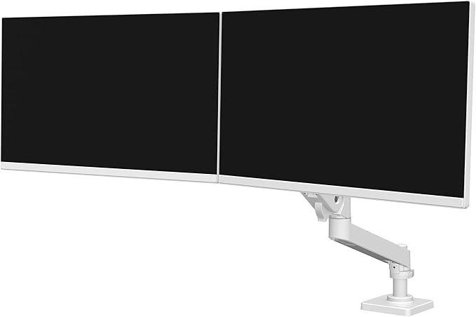 Ergotron – Upgraded LX Pro Premium Dual Direct Monitor Arm, VESA Desk Mount – for 2 Monitors Up to 27 Inches, 9 lbs Each – White