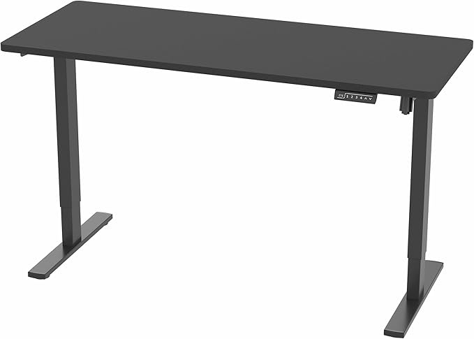 VIVO Electric 60 x 24 in Standing Desk, Memory Height Adjustment, 1B Series, Holds 220 lbs, One-Piece Black Top, Black Frame, DESK-KIT-1B6B