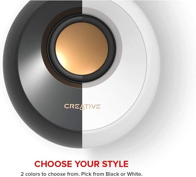 Creative Pebble 2.0 USB-Powered Desktop Speakers with Far-Field Drivers and Passive Radiators for Pcs and Laptops (Black)