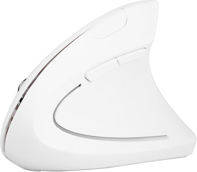 Goshyda 2.4GHz Ergonomic Vertical Computer Mouse, High Control, and Feeling, Long Time Use with 800 1200 1600 DPI, 10m Distance (White)