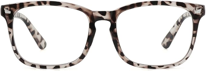 MEETSUN Blue Light Blocking Glasses Women Men, Anti Eye Strain Headache (Sleep Better),Computer Glasses UV400 Transparent Lens (Leopard tortoise-Transparent Clear Lens, 53)