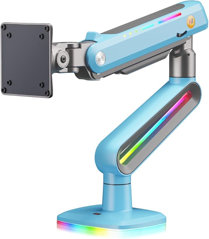 Gaming Monitor Arm for Flat/Ultrawide/Curved Monitors 32 to 60 inch, Heavy Duty Monitor Stand Load up to 20 kg, VESA 75/100 mm Mount G70-New (Gulf Blue)