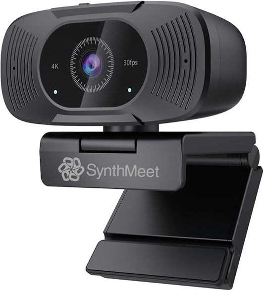 4K Webcam for PC, 1080P@60FPS, 4K Camera with Noise-reducing Microphone, 92°FOV, 8MP USB Webcam Plug and Play, Privacy Cover, Works Perfect for Meeting Platform Zoom/Teams/Skype/Google Meet