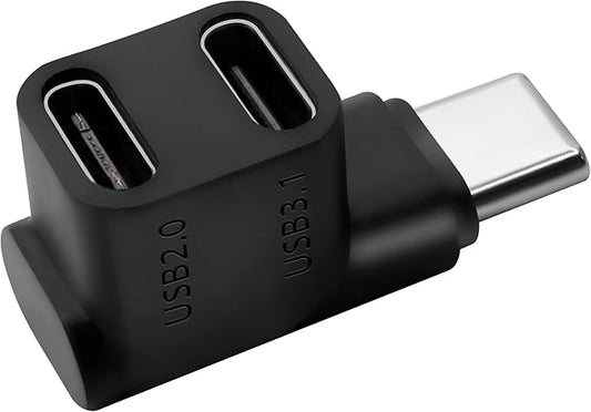 GELRHONR USB Type C Splitter, 1 to 2 Ports, Supports 10Gbps Data Transfer, 4K@60Hz Video Output, Easy to Carry