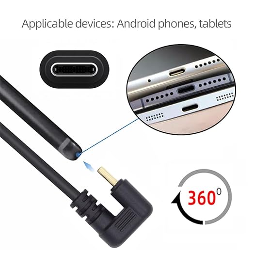 NFHK Left Angled USB3.0 Type-A to Type C USB-C Male to Male Power Data Cable 5Gbps USB-C Opposite U Shape Back Angled