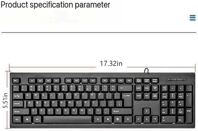 Guiheng Wired Computer Keyboard, Plug Play USB, Large Number Pad, LED Indicators，Ergonomic, Foldable Stands,Anti-Wear Letters Full Size Keyboard,for Windows Mac PC Laptop-Black
