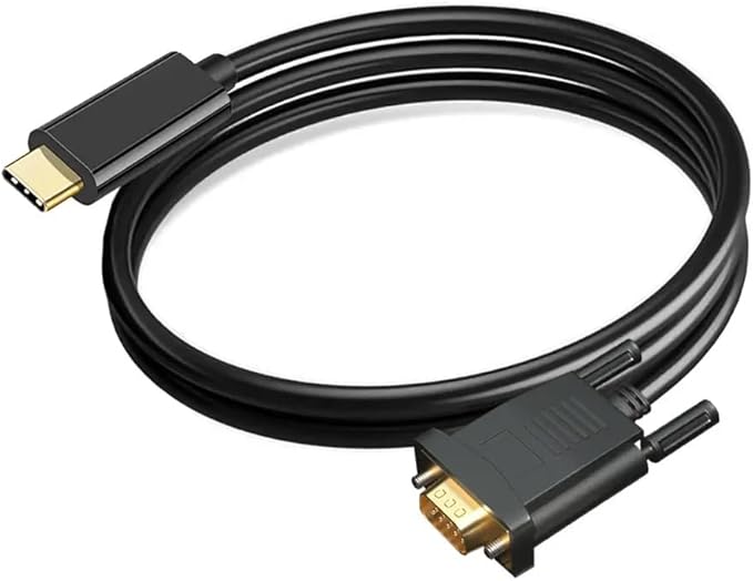 USB C to VGA 6 Feet Cable, USB-C to VGA Adapter for Monitor, Type-C to 15Pin D-Sub Video Cord Thunderbolt3 Compatible with iPhone 15 Pro, MacBook Pro/Air 2023, iPad Pro, XPS 17, Surface Book 3, More