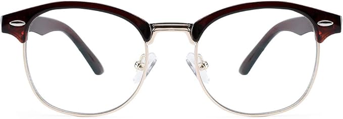 Cyxus Blue Light Glasses Men Retro Semi Rimless Clear Blue Light Glasses for Computer Eye Strain Gaming Glasses Anti Harmful Blue Light for Men Women