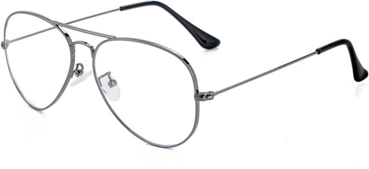 Gleyemor Blue Light Aviator Glasses for Women Men, Metal Frame Anti Blue Light Lens Computer Glasses