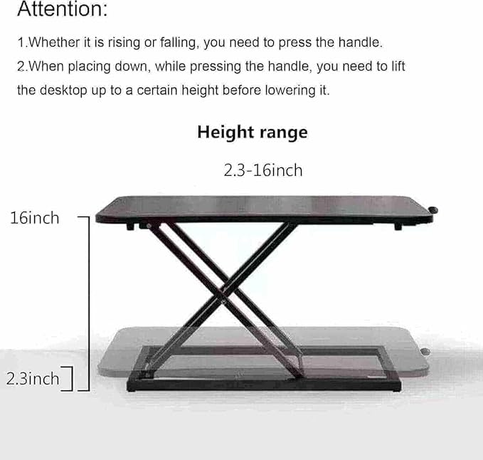 Height Adjustable Standing Desk Converter, Keyboard Riser for Stand Up Desk Riser, Computer Keyboard Stand for Desktop, Ergonomic Sit Stand Computer Workstations Black Size 23.6 Inch