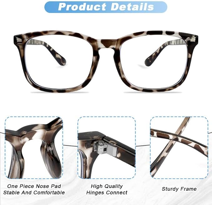 NZKNP Blue Light Glasses for Woman Men,Blue Light Blocking Glasses,Clear Glasses