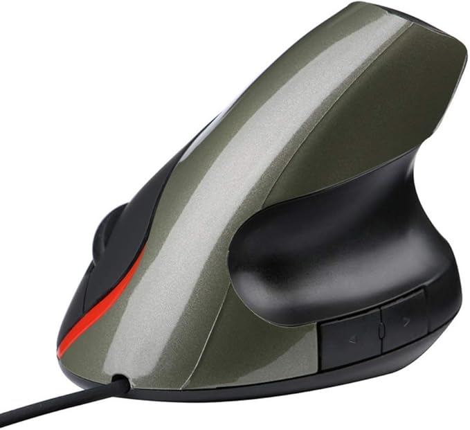 Wired Vertical Mouse, Ergonomic Design Laptop PC Computer Mouse, USB Corded Optical Mouse (Gray)