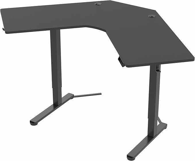 VIVO Electric Corner L-Shaped 47 x 47 in Standing Desk, Memory Height Adjustment, Black Top Black Frame, DESK-E1L94B