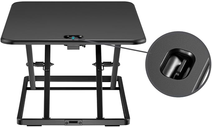 Monoprice Ultra-Slim Single Top Height Adjustable Compact Sit-Stand 26-Inch Desk Converter Riser, Compact Sit Stand Desktop Converter for Monitor or Laptop, Black