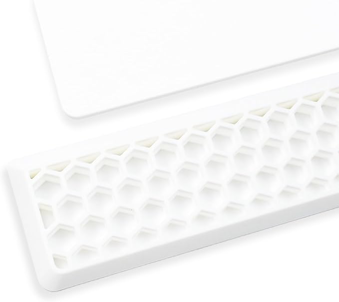 Ergonomic 75% Keyboard Wrist Rest-12.8" Silicone Non-Slip Keyboard Hand Rest, Relief of Hand Pain(White)