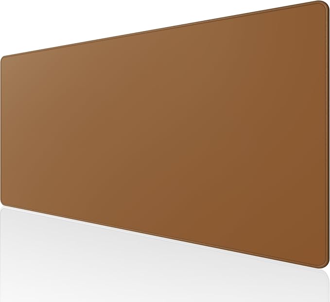 KTRIO Large Gaming Mouse Pad Desk Mat, Superior Micro-Weave Cloth, Non-Slip Rubber Base, Stitched Edges, Water-Resistant, for Gamer, Office & Home, 31.5 x 15.7 Inch，Coffee Brown