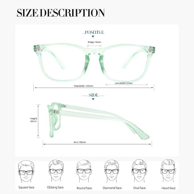 NZKNP Blue Light Glasses for Woman Men,Blue Light Blocking Glasses,Clear Glasses