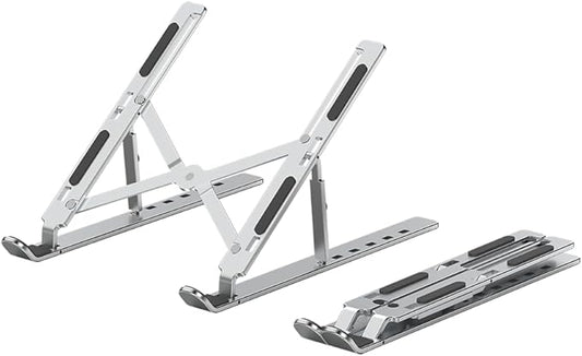 Portable Laptop Stand (Include Storage Bag), Adjustable Folding Aluminum Stand, Compatible with 10-15.6 Inch Laptops, iPad, Tablet. Silver