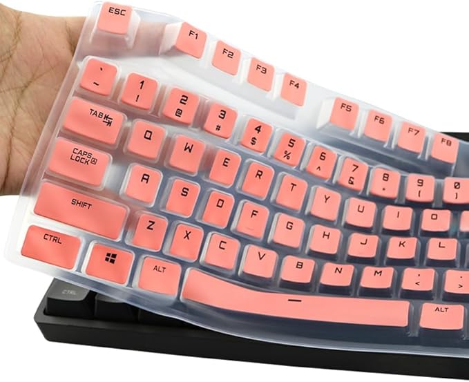Silicone Keyboard Skin Cover Protectors for Logitech G213 Prodigy & G610 G810 Orion Mechanical & G512/G512 SE/G413 Gaming Keyboards (Pink)
