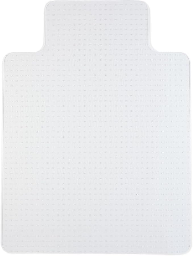 Staples Office Chair Mat, Clear Floor Mats with Lip, Flat-Pile Carpets, Extended Under-Desk Coverage, 48 x 36 Inch, Smooth Glide