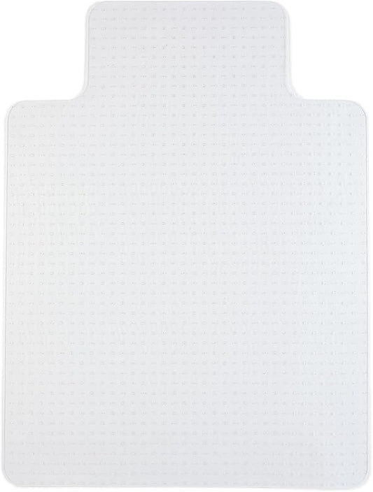 Staples Office Chair Mat, Clear Floor Mats with Lip, Flat-Pile Carpets, Extended Under-Desk Coverage, 48 x 36 Inch, Smooth Glide