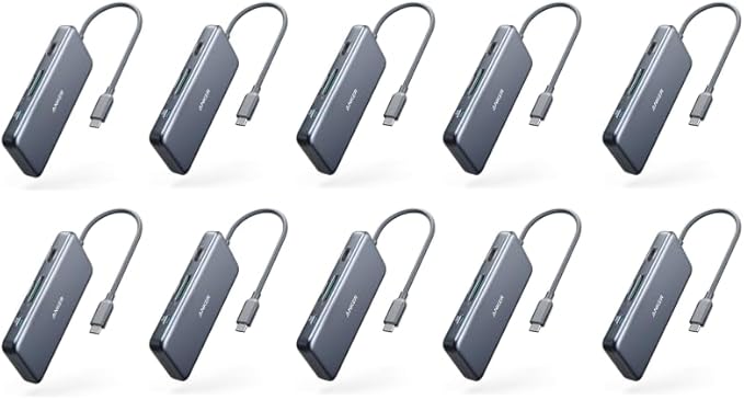 Anker USB C Hub 7-in-1 (10 Pack), with 4K HDMI, 85W Power Delivery, USB-C and 2 USB-A 5Gbps Data Ports, microSD and SD Card Reader, for MacBook Air, MacBook Pro, XPS, and More