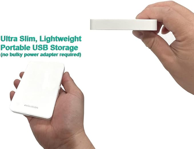 Avolusion Z1-S 1TB USB 3.0 Portable External Gaming Hard Drive - White (for PS4, Pre-Formatted)