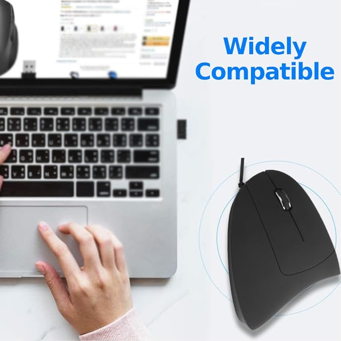 Wired Left Hand Mouse,Vertical Left Hand Mouse,Mouse Vertical Ergonomic 800/1200/1600DPI USB Optical Mouse,Easy to Use. (Left Hand Wired)